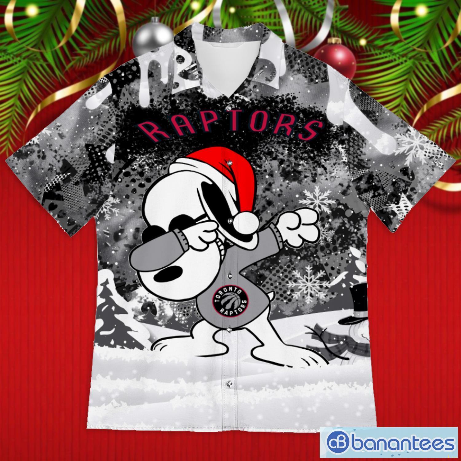 Toronto Raptors Snoopy Dabbing The Peanuts 2023 Christmas Gift Hawaiian Shirt Product Photo 1