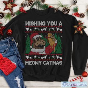 Wishing You A Meowy Catmas Christmas Sweatshirt Product Photo 1
