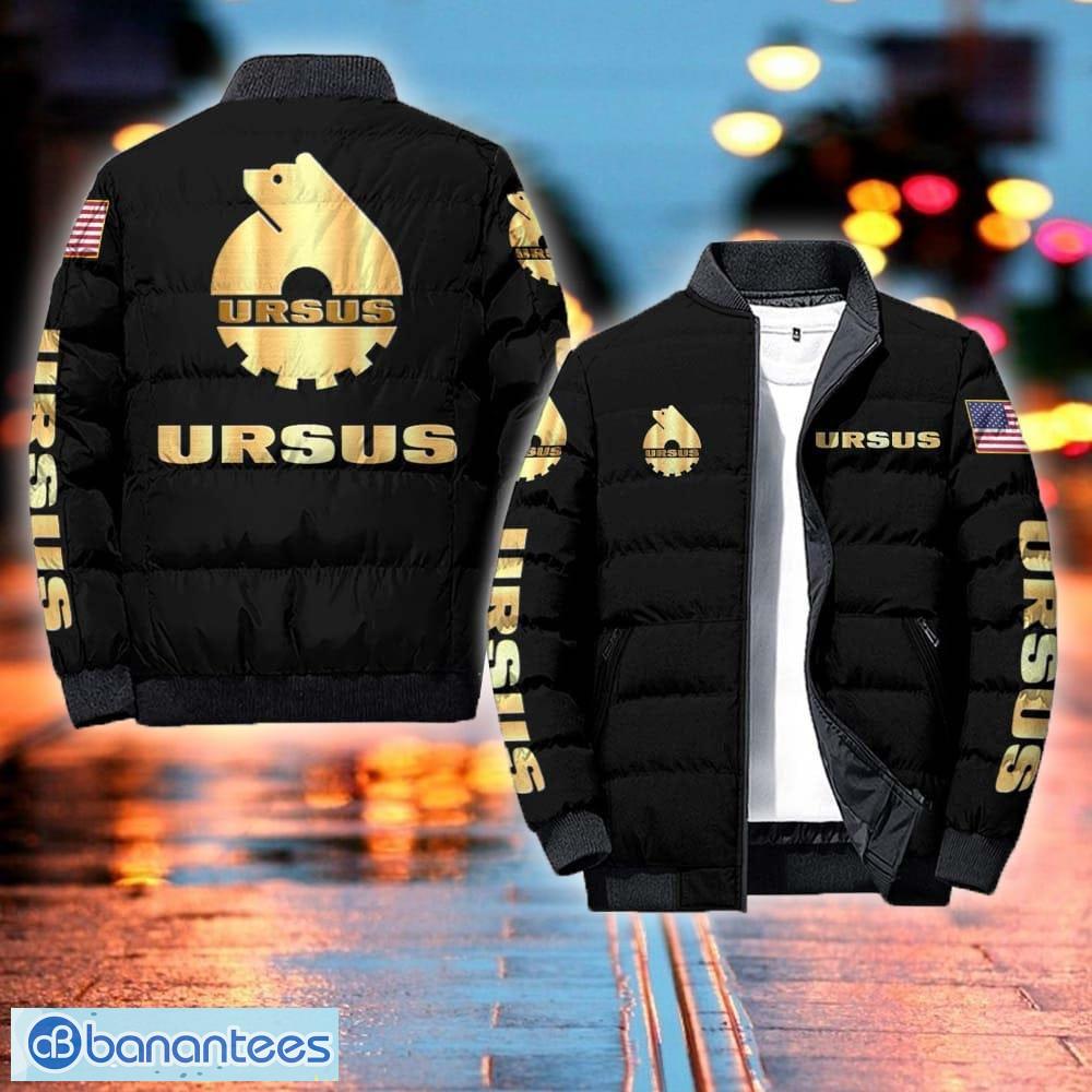 Ursus Logo Car Truck & Motorcycle Black Puffer Jacket For Men And Women - Ursus Logo Car Truck & Motorcycle Black Puffer Jacket For Men And Women