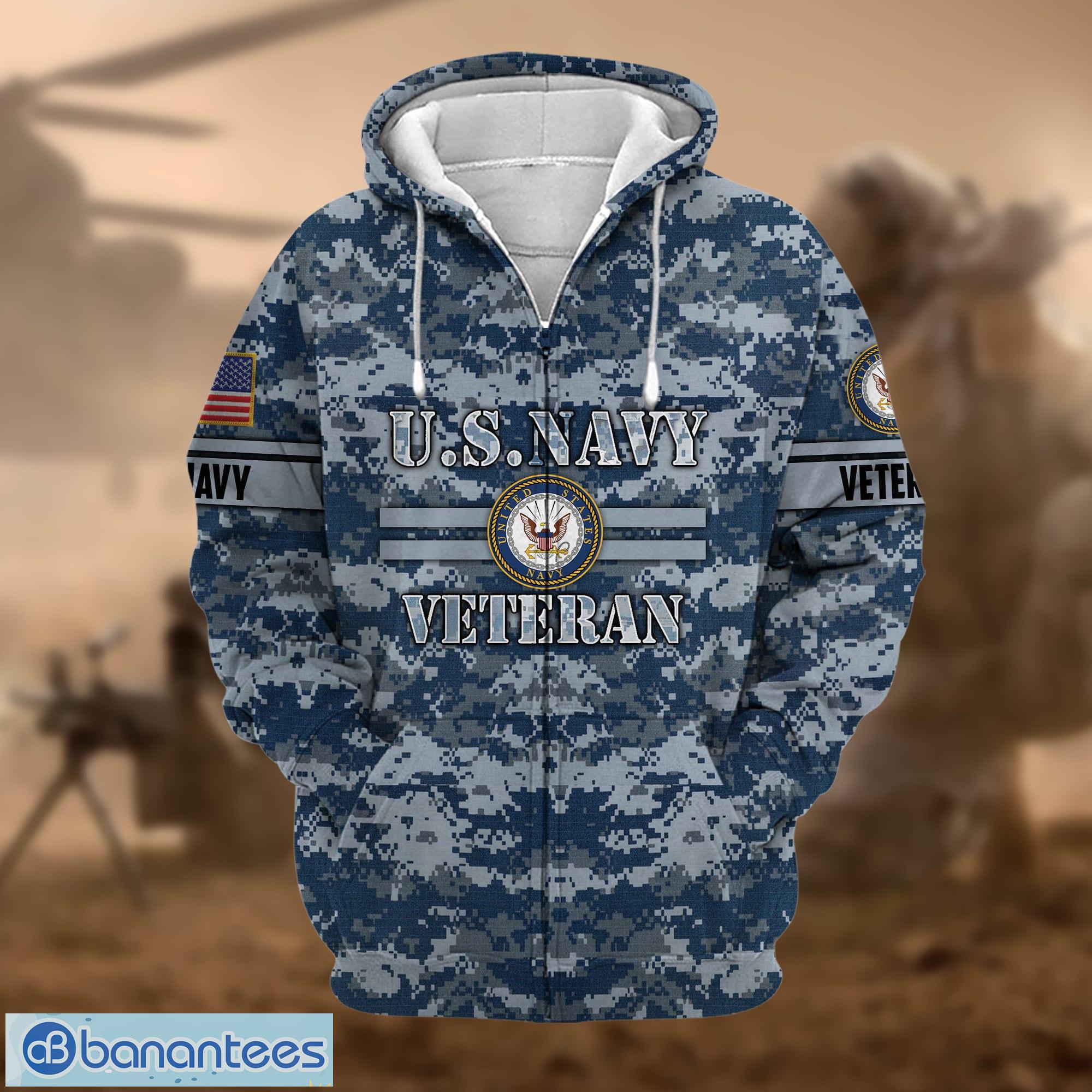 Navy veteran zip online up hoodie