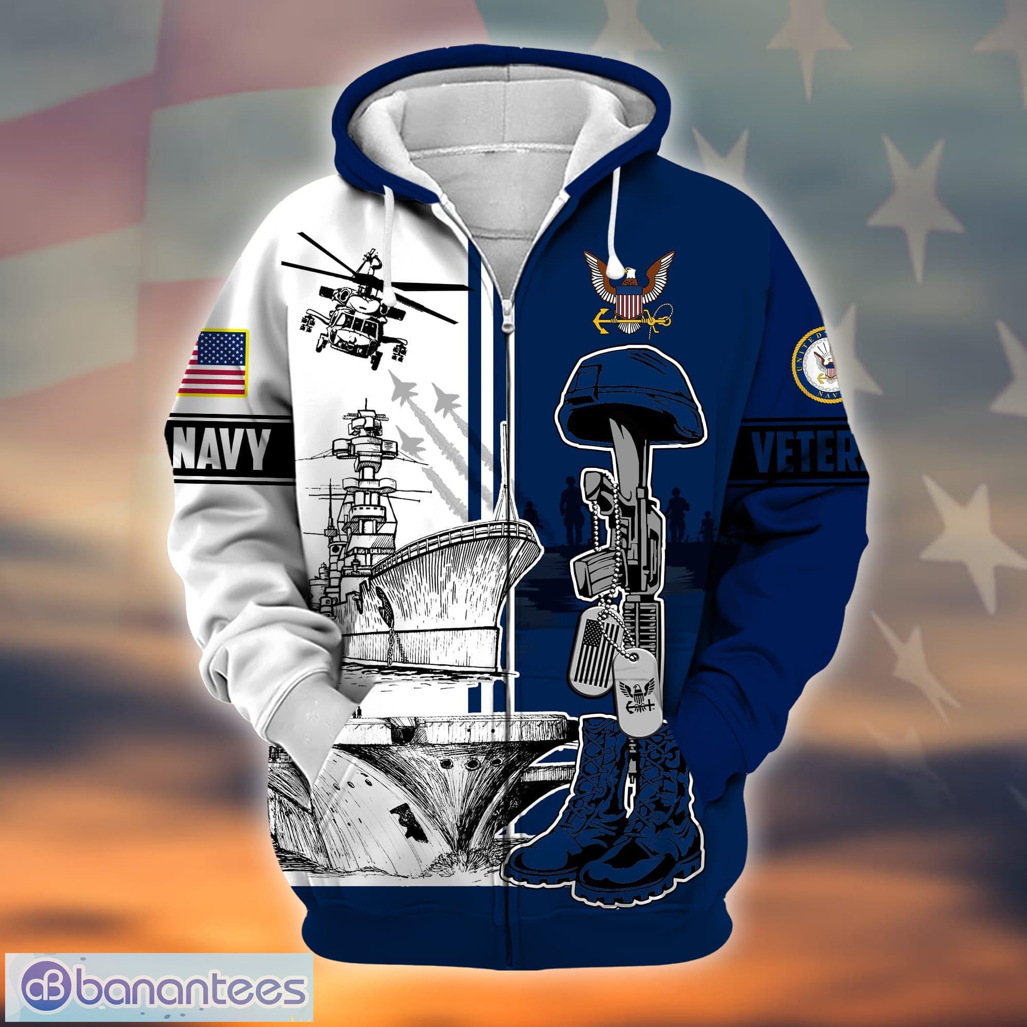 navy veteran zip up hoodie