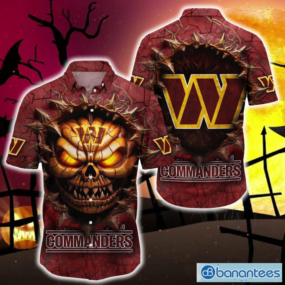 Washington Football Team Stripes and Skull Danger Hawaiian Shirt