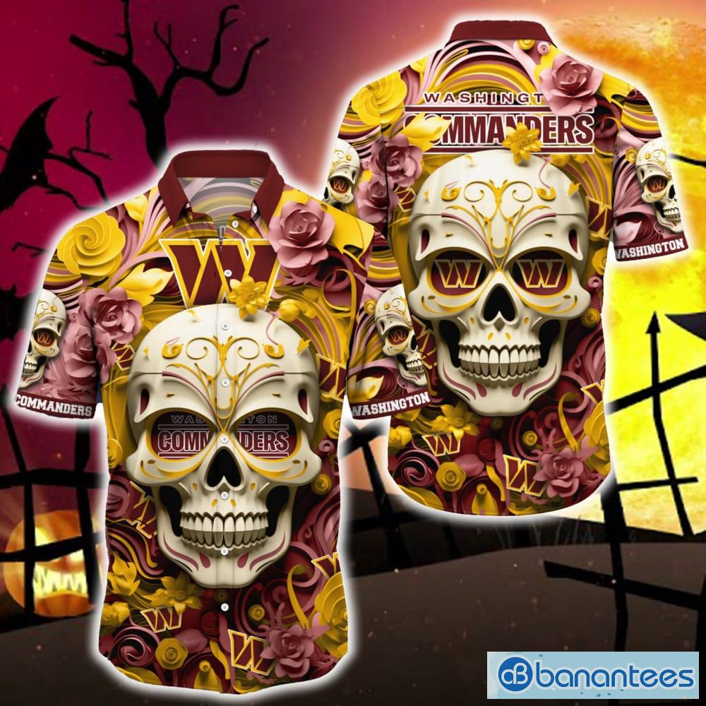 NFL Washington Commanders Embrace Game Day Island Skull Hawaiian Shirt Gift  Halloween - Banantees