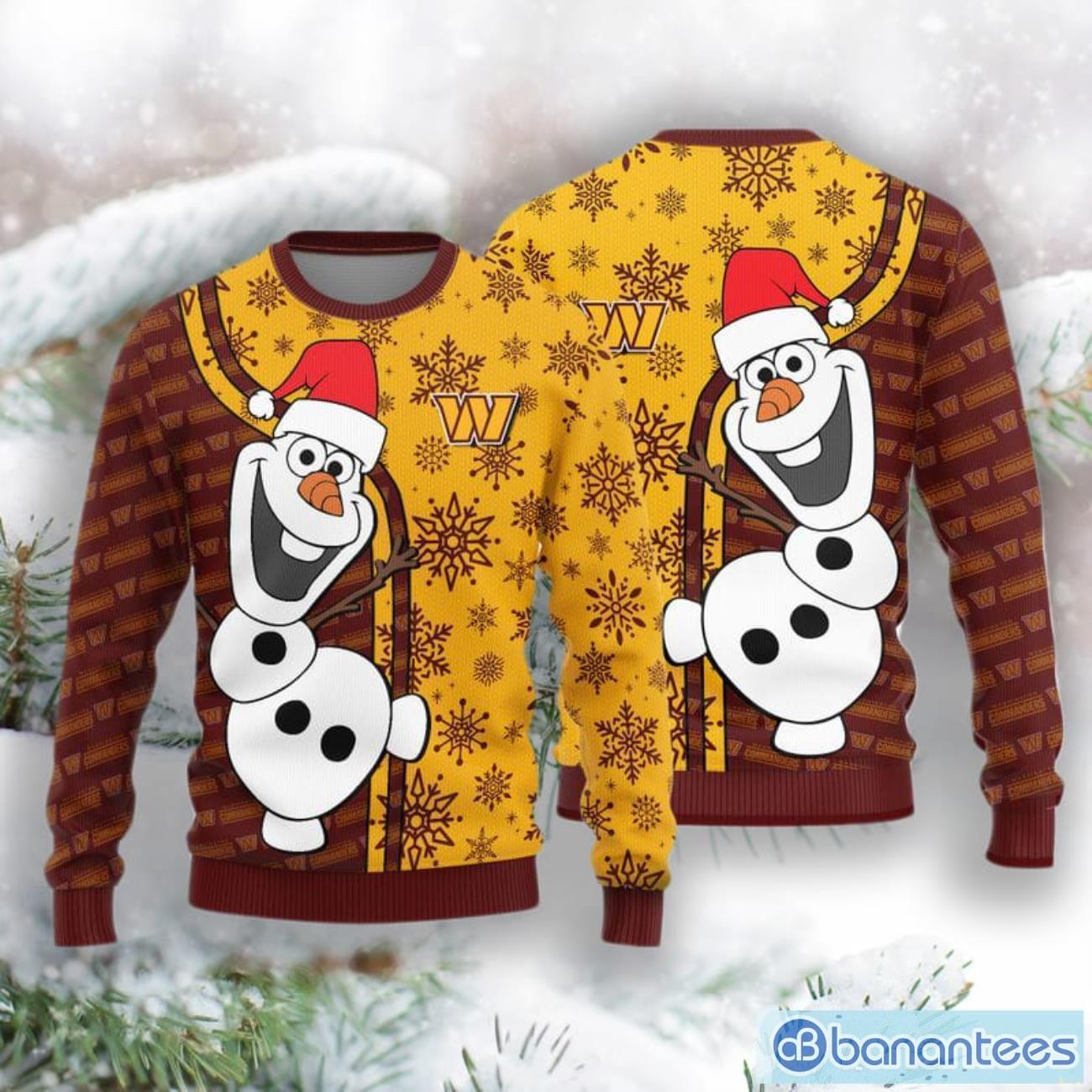 Washington Commanders Olaf Christmas Funny 3D Sweater Product Photo 1
