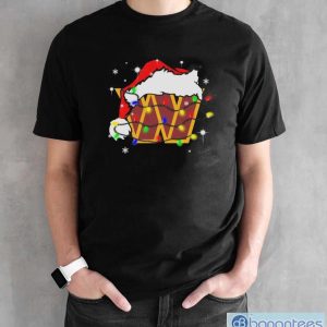 Washington Commanders Santa Hat Christmas Light Shirt - Black Unisex T-Shirt