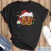 Washington Commanders Santa Hat Christmas Light Shirt - Black T-Shirt