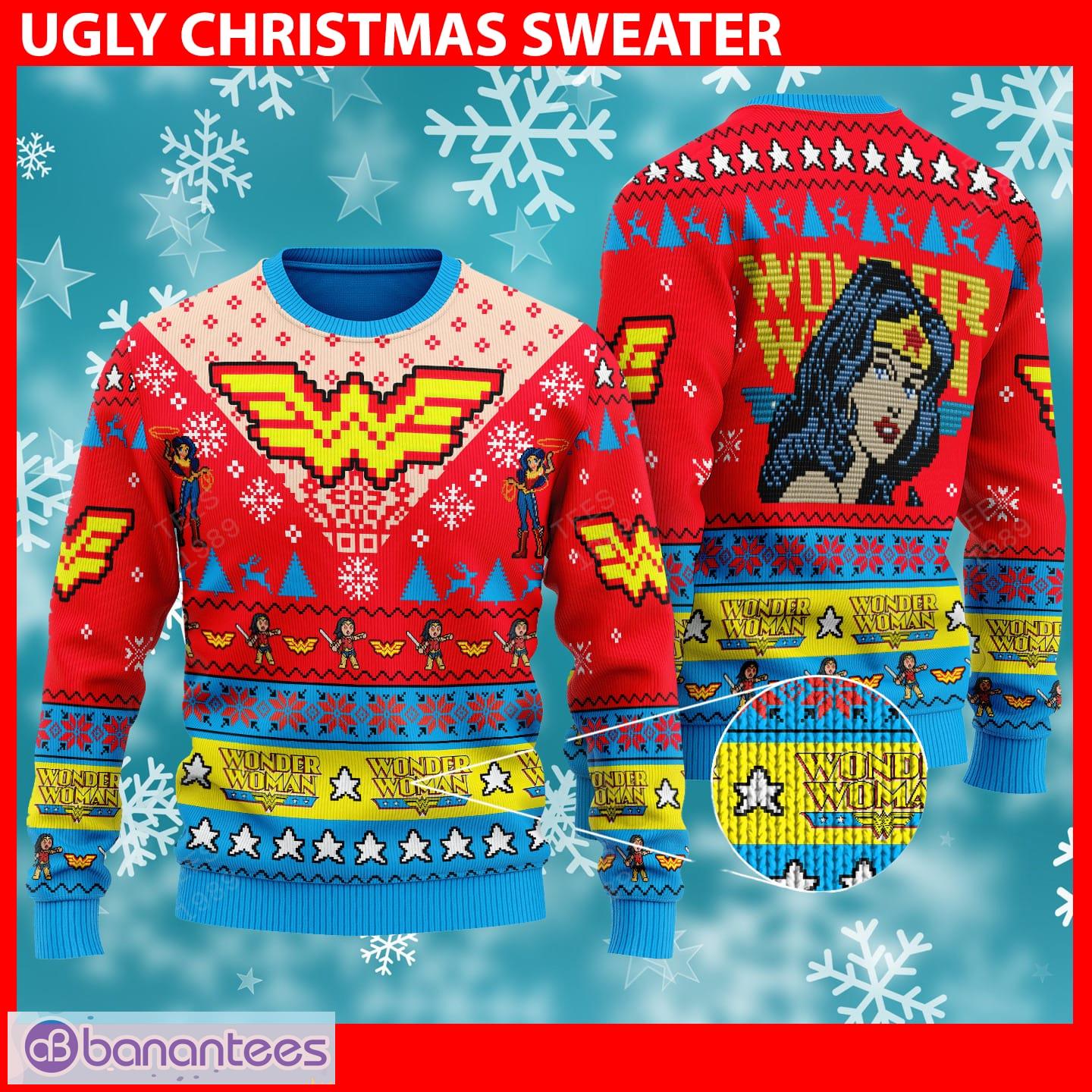 Super Heroes Wonder Woman Christmas 3D Ugly Christmas Sweater