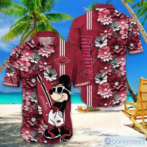 Arkansas Razorbacks Hawaiian Shirt Mickey Love Surfing Trending Summer Gift Product Photo 1