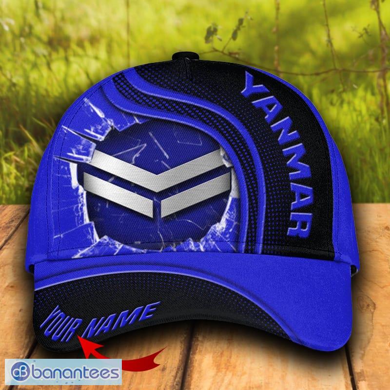 Yanmar Tractor Fanatics Personalized 3D Hat Cap Blue Mens Beach