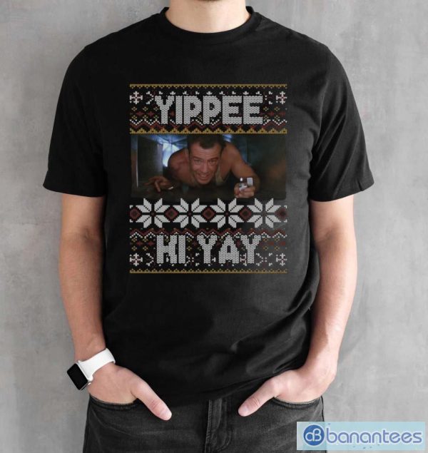 Yippee Ki Yay Movie T-shirt, John McClane Ugly Christmas - Black Unisex T-Shirt
