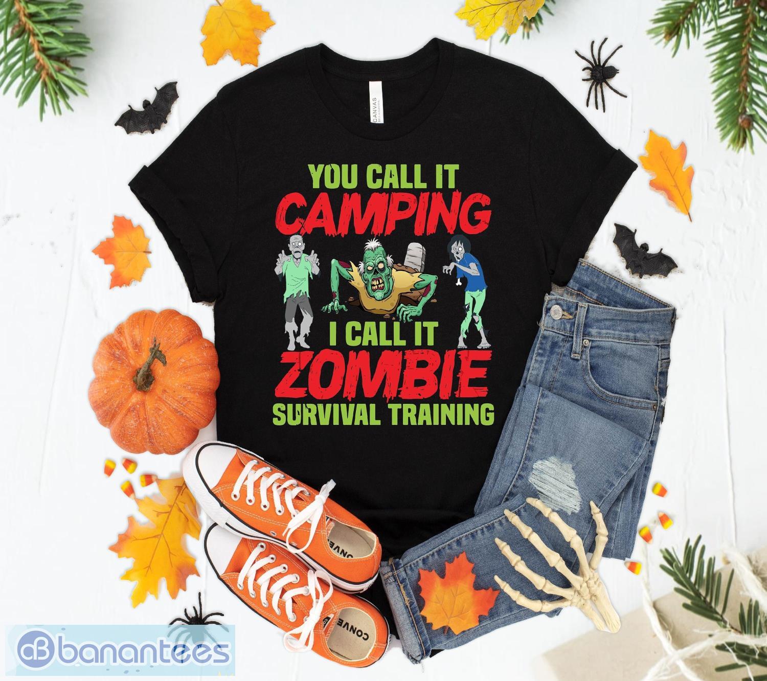 zombie survival training camping funny halloween camping t shirt sweatshirt hoodie unisex halloween gift image Zombie Survival Training Camping Funny Halloween Camping T-Shirt Sweatshirt Hoodie Unisex Halloween Gift Product Photo 1