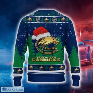 Vancouver Canucks Ugly Christmas Sweater Tree Santa Hat Car For Fans Gift Familys Holidays - Vancouver Canucks Ugly Christmas Sweater_3