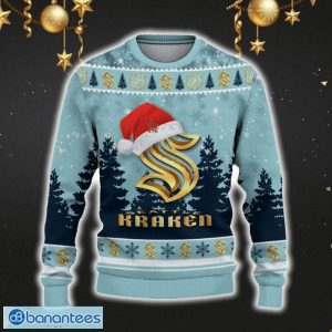 Seattle Kraken Ugly Christmas Sweater Snowflakes Santa Hat Logo For Men And Women Gift Christmas - Seattle Kraken Ugly Christmas Sweater_2