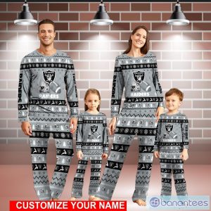 Las Vegas Raiders Pajamas Custom Name Christmas Sport Team Pajama