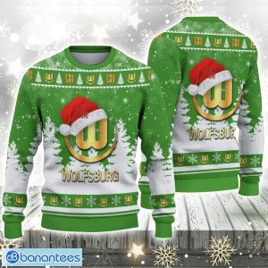 VfL Wolfsburg Logo Wearing Santa Hat Ugly Christmas Sweater Christmas Gift 3D Sweater Product Photo 1