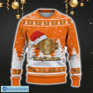 Harley-Davidson Ugly Christmas Sweater Car Lovers Santa Hat Tree Christmas For Fans Gift - Harley-Davidson Ugly Christmas Sweater_2