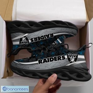 Custom Name Las Vegas Raiders NFL Football Team Sports Running Shoes New Design For Fans Gift Max Soul Sneakers - Las Vegas Raiders NFL Football Team Clunky Sneaker Custom Name_2