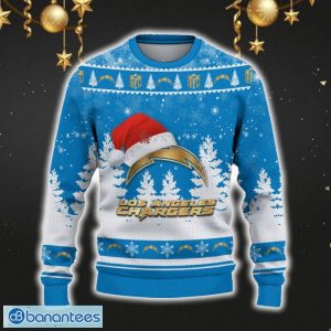 Los Angeles Chargers Ugly Christmas Sweater Snowflakes Santa Hat Logo For Men And Women Gift Christmas - Los Angeles Chargers Ugly Christmas Sweater_2