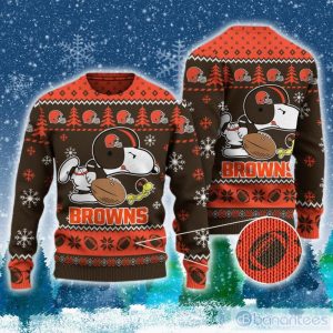 Cleveland Browns Snoopy Ugly Christmas Sweater NFL Product Photo 1
