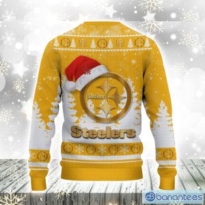 Pittsburgh Steelers Logo Wearing Santa Hat Christmas Gift Ugly Christmas Sweater For Men And Women Gift Product Photo 3