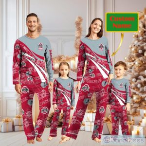 Ohio State Buckeyes Custom Name Christmas Pajamas For Fans Product Photo 1