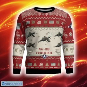 McDonnell Douglas AV 8B Harrier II AV8B Aircraft Ugly Sweater Red Hot Trending 2023 Gift For Veteran Christmas - McDonnell Douglas AV 8B Harrier II AV8B Aircraft Ugly Sweater Red Photo 2
