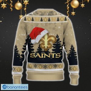 New Orleans Saints Ugly Christmas Sweater Snowflakes Santa Hat Logo For Men And Women Gift Christmas - New Orleans Saints Ugly Christmas Sweater_3