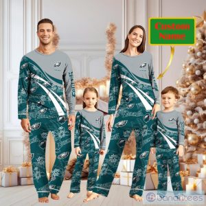 Philadelphia Eagles Custom Name Christmas Pajamas For Fans Banantees