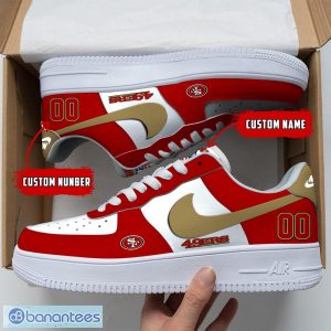 Custom Number And Name San Francisco 49ers NFL Air Force 1 Sneakers New For Fans Gift Shoes - San Francisco 49ers NFL Air Force Sneakers Personalized Photo 1