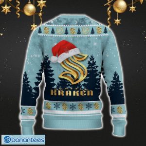 Seattle Kraken Ugly Christmas Sweater Snowflakes Santa Hat Logo For Men And Women Gift Christmas - Seattle Kraken Ugly Christmas Sweater_3