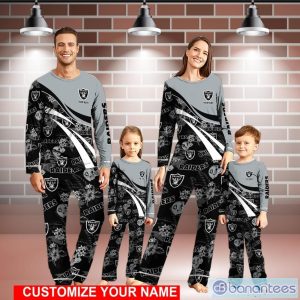 Las Vegas Raiders Christmas Pajamas Set Personalized Name Christmas Gifts For Fans Product Photo 1