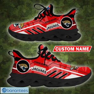 Custom Name NFL Jacksonville Jaguars Logo Sport Shoes Red Camo Max Soul Sneakers - Custom Name NFL Jacksonville Jaguars Logo Chunky Shoes Camo Max Soul Sneakers Photo 5