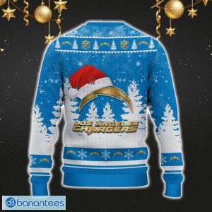 Los Angeles Chargers Ugly Christmas Sweater Snowflakes Santa Hat Logo For Men And Women Gift Christmas - Los Angeles Chargers Ugly Christmas Sweater_3