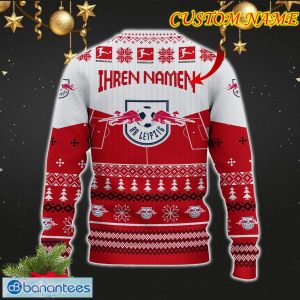 RB Leipzig Snowflakes Tree Custom Name Ugly Christmas Sweater New For Fans Gift Holidays Christmas - RB Leipzig 3D Sweater Christmas Photo 3
