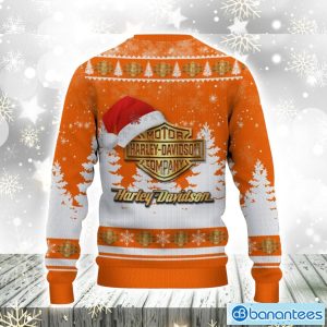 Harley-Davidson Logo Wearing Santa Hat Christmas Gift Ugly Christmas Sweater For Men And Women Gift Product Photo 3