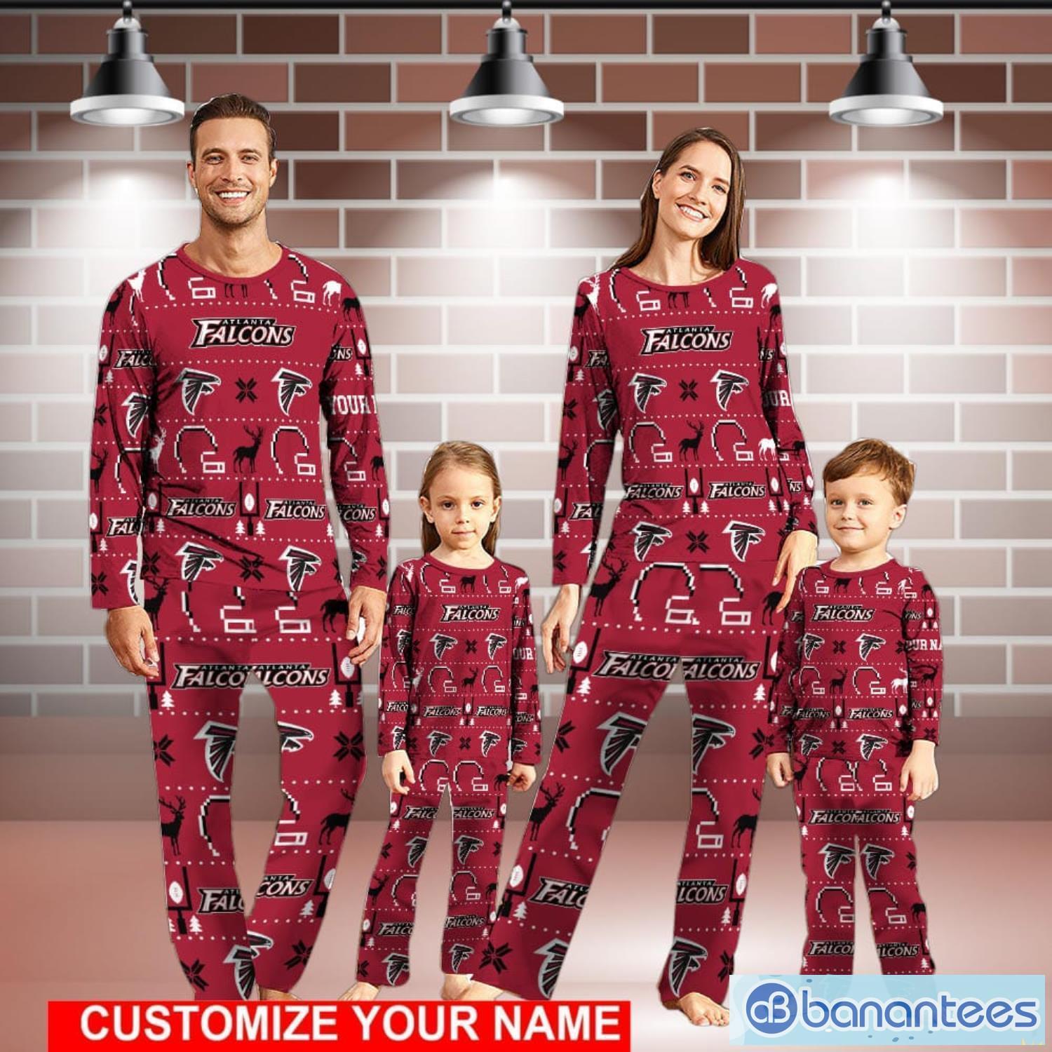 Atlanta Falcons Sport Pajamas Set Custom Name Kid & Adult Christmas Pajamas  Set Family Gift - Banantees