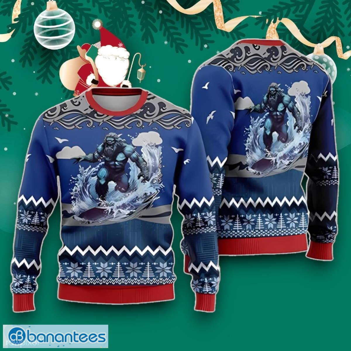 Surfing ugly shop christmas sweater