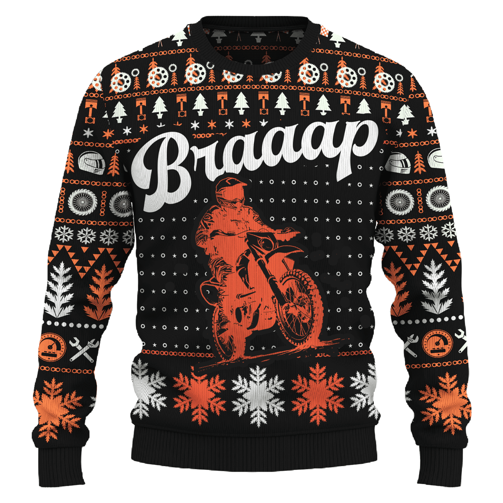Braaap Dual Sport Knitted Motorcross Sweater Gift Fans For Men And Women Christmas - Braaap Dual Sport Christmas Sweater_ 1