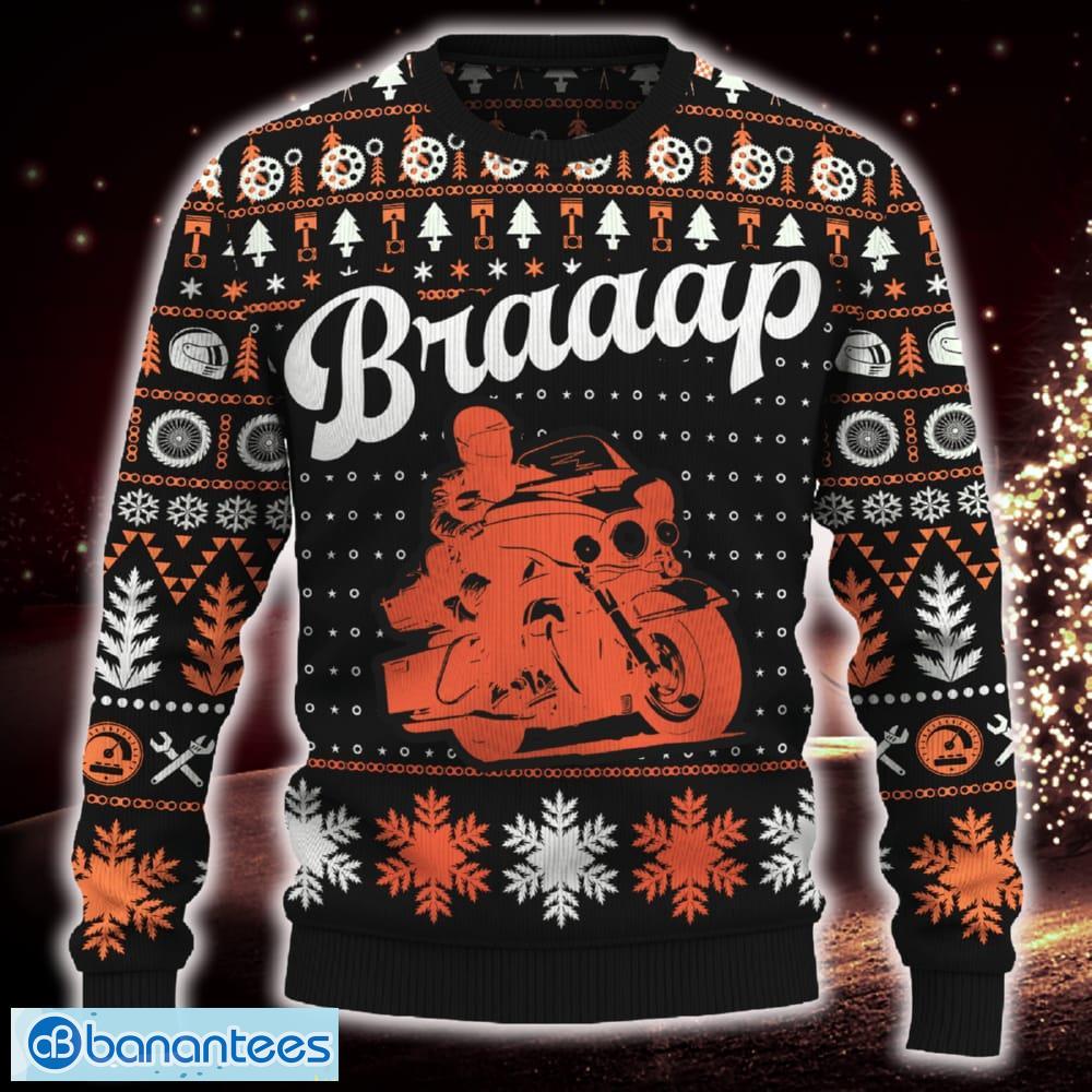Braaap Electra Glide Motorcross Snowflakes Knitted Christmas Sweater Gift For Fans - Braaap Electra Glide Ugly Christmas Sweater_ 1