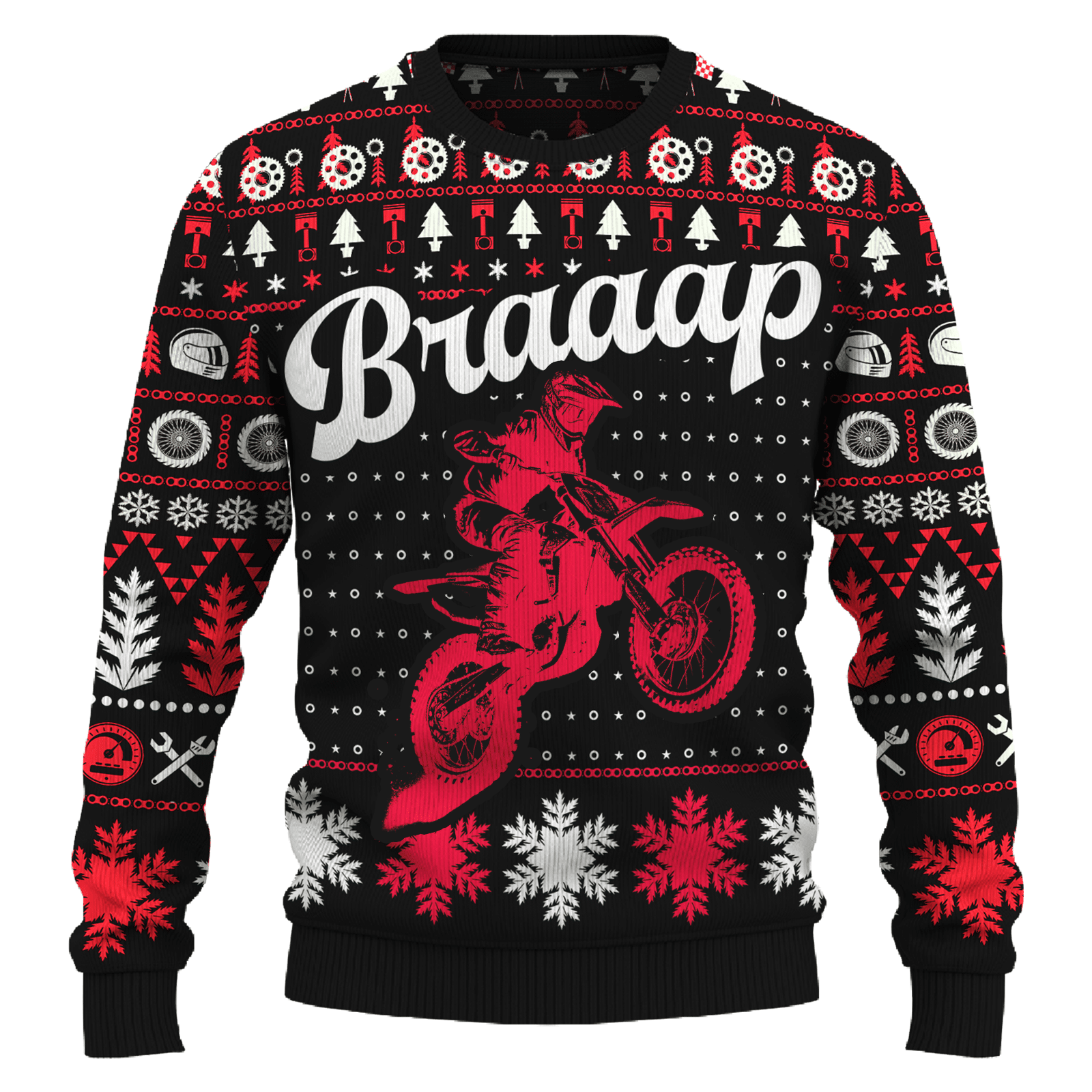 Braaap FC 450 Knitted Motorcross Sweater December Gift Fans For Men And Women Christmas - Braaap FC 450 Christmas Sweater_ 1