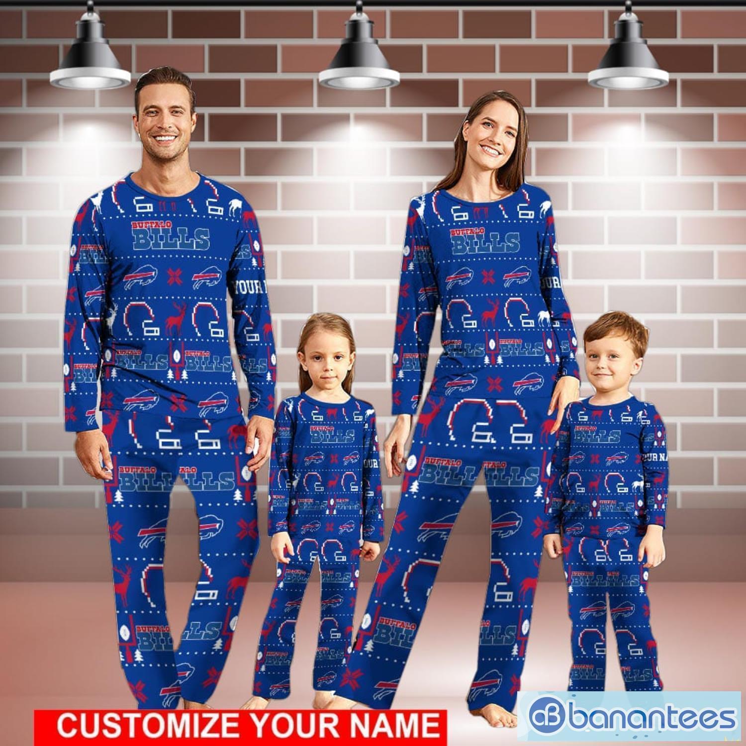 Buffalo Bills Sport Pajamas Set Custom Name Kid & Adult Christmas Pajamas  Set Family Gift - Banantees