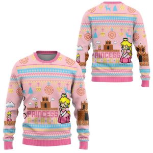 Princess Peach Ugly Mario Luigi Princess Peach Christmas Sweater Bowser Mario Bros Video Game Xmas - 081123-141144