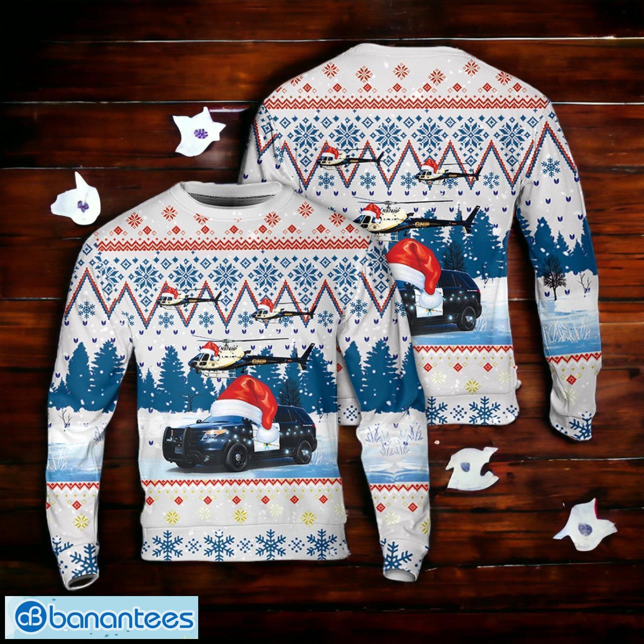 California Highway Patrol Vehicles Christmas AOP Sweater - Banantees