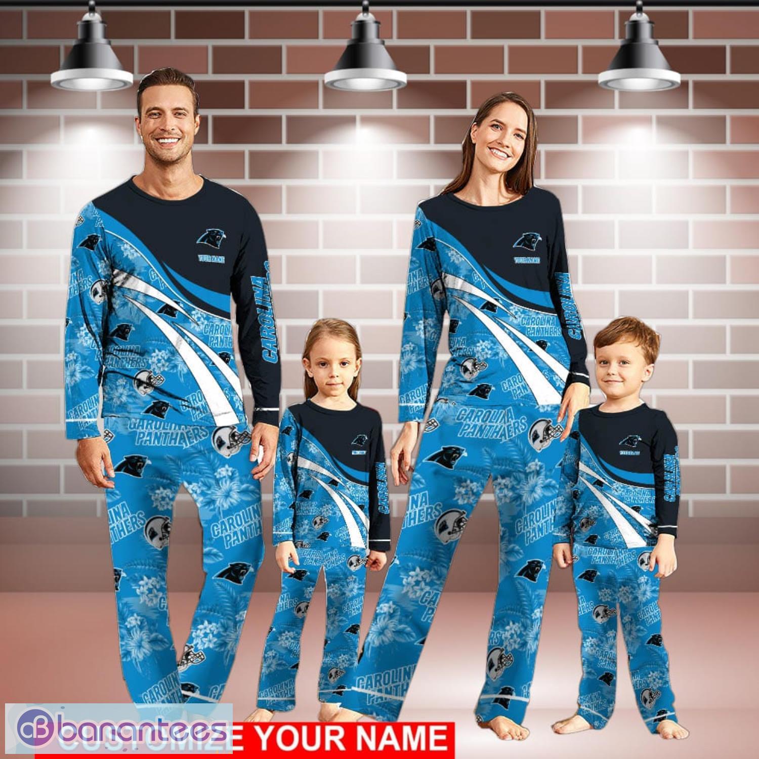 Carolina Panthers Christmas Pajamas Set Personalized Name Christmas Gifts For Fans Product Photo 1