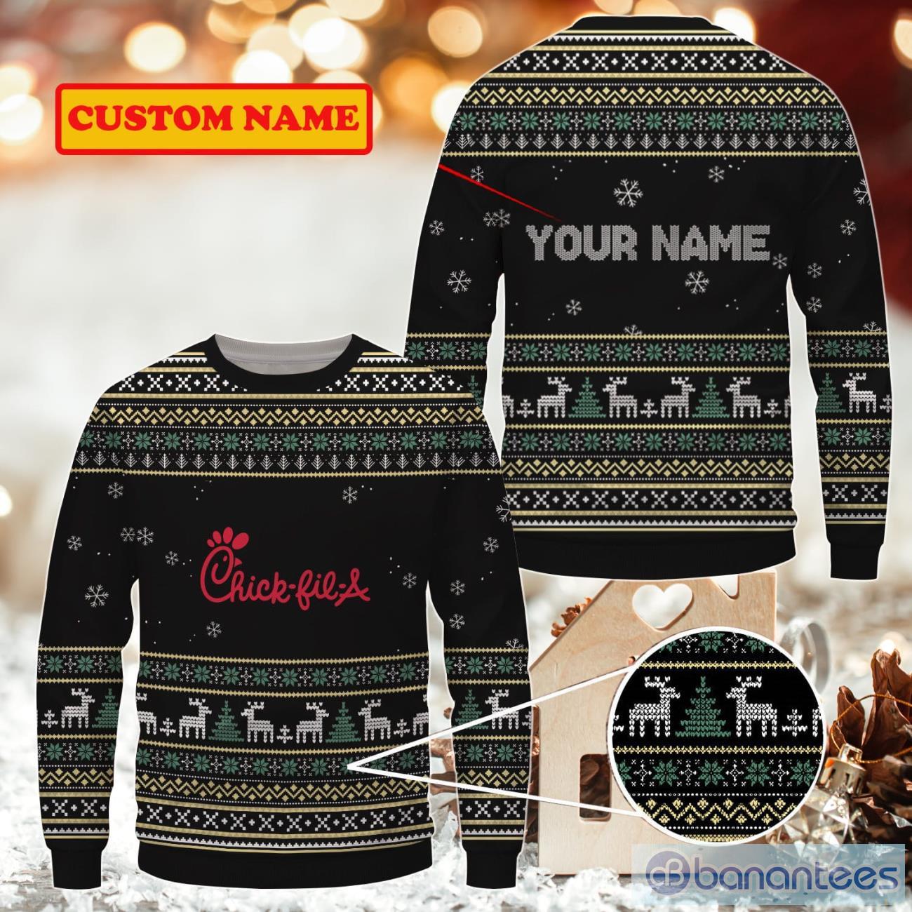 Personalized Chick fil A Ugly Custom Name Ugly Gift Christmas 3D