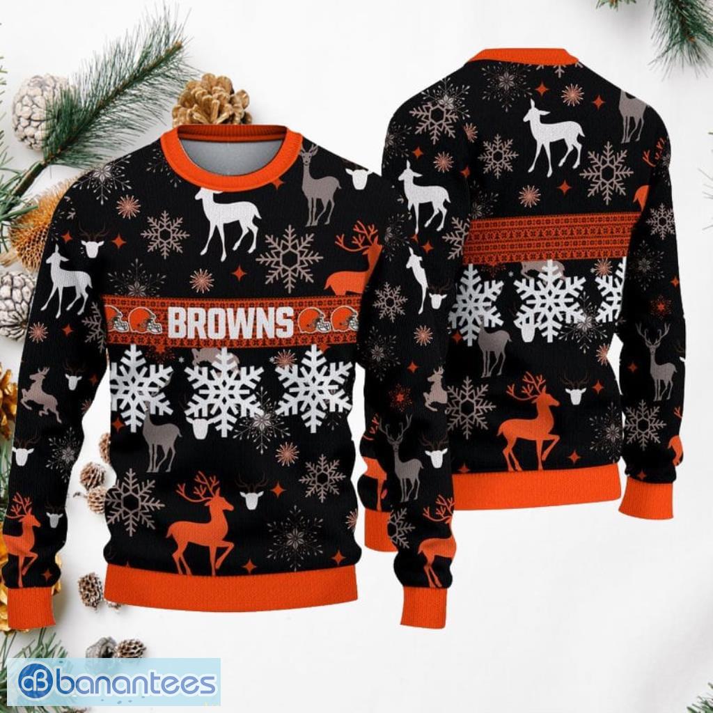Cleveland Browns Christmas Pattern Ugly Sweater Christmas For Fans Product Photo 1