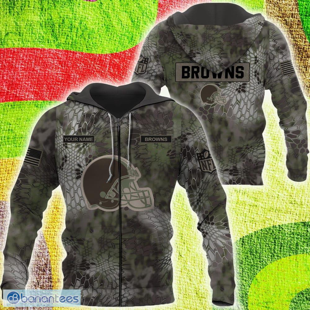 Cleveland Browns NFL Kryptek Camo Custom Name 3D Hoodie, Sweater