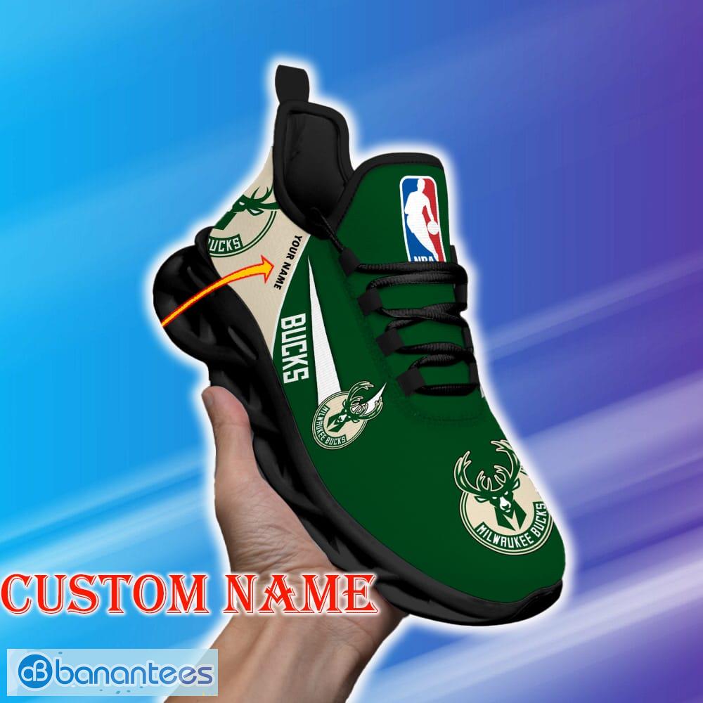 Custom Name Milwaukee Bucks NBA Max Soul Shoes Visual Gift Fans Running  Sneakers New Shoes - Banantees