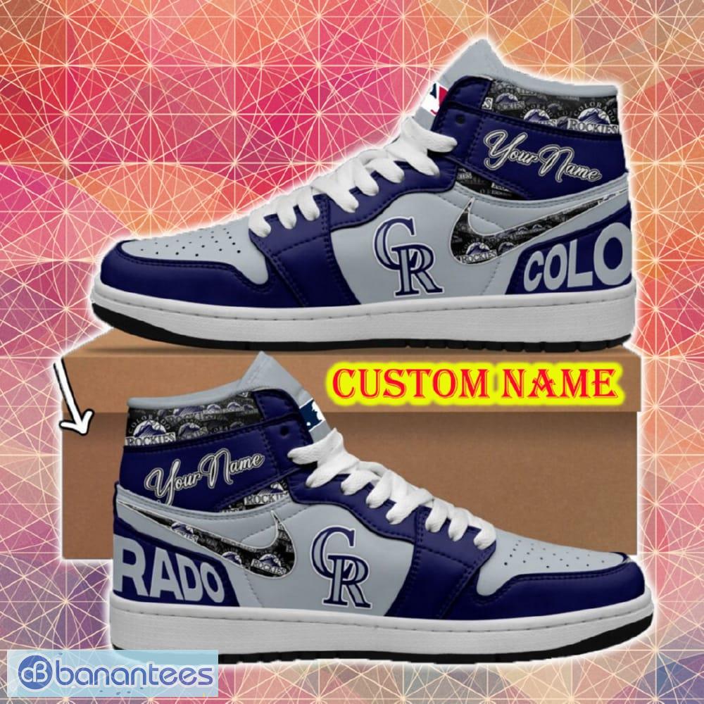 Custom Name MLB Colorado Rockies Air Jordan HighTop Shoes New Gift For Men And Women - Custom Name MLB Colorado Rockies Air Jordan HighTop Shoes New Gift For Men And Women