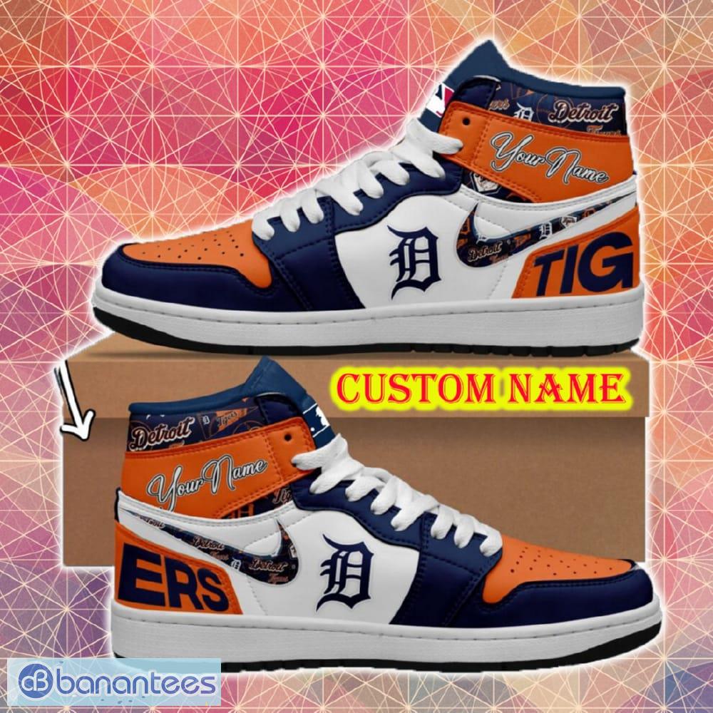 Custom Name MLB Detroit Tigers Air Jordan HighTop Shoes New Gift For Men And Women - Custom Name MLB Detroit Tigers Air Jordan HighTop Shoes New Gift For Men And Women